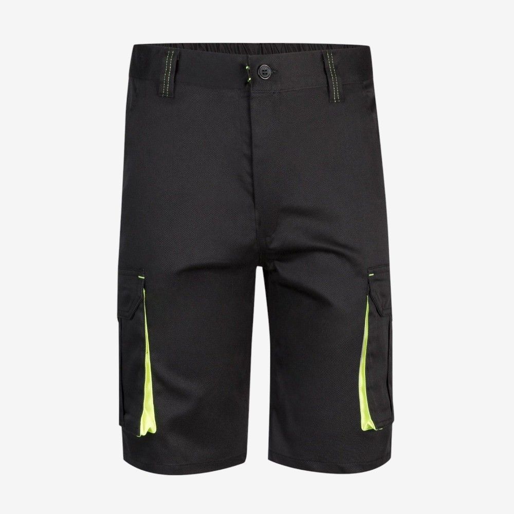 Bermudas stretch bicolor multibolsillos , diseño resistente y cómodo para trabajo profesional