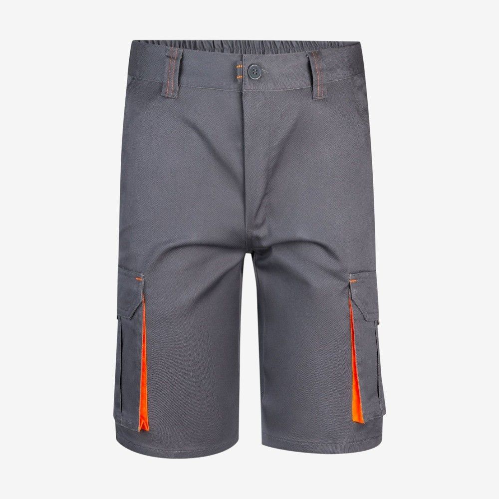 Bermudas stretch bicolor multibolsillos , diseño resistente y cómodo para trabajo profesional