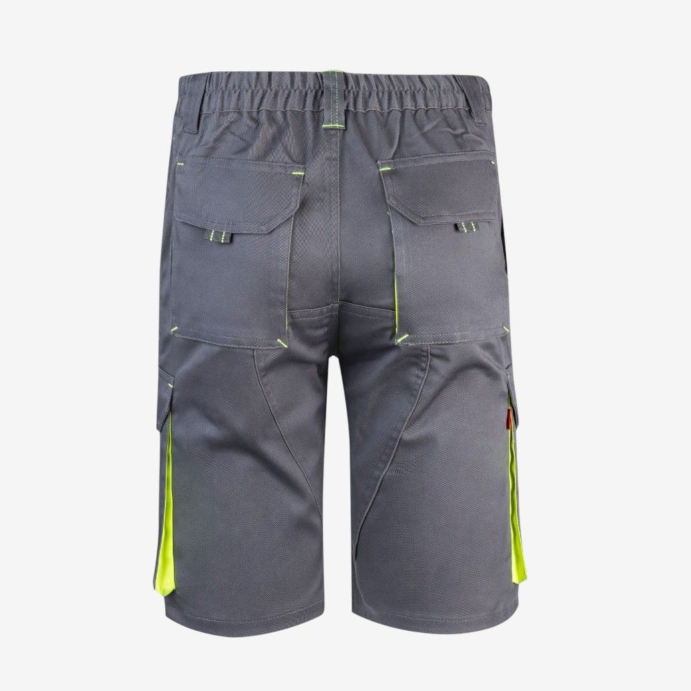 Bermudas stretch bicolor multibolsillos , diseño resistente y cómodo para trabajo profesional