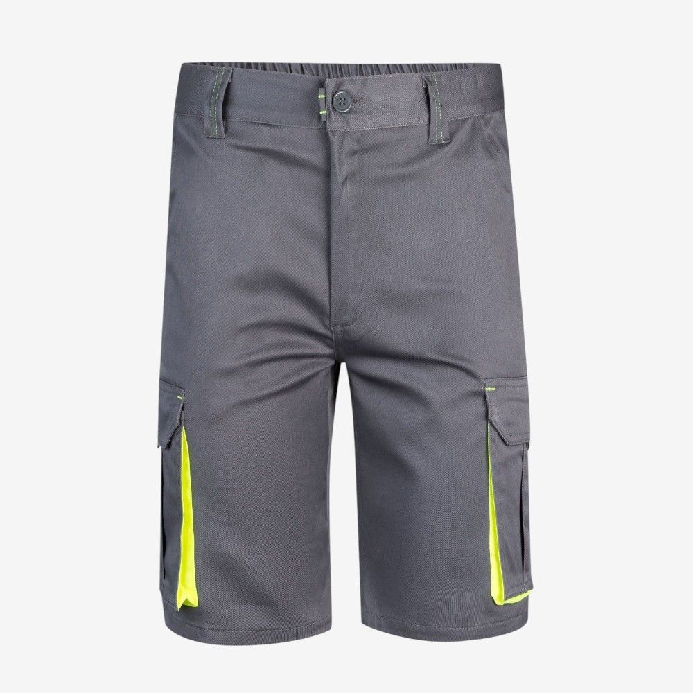 Bermudas stretch bicolor multibolsillos , diseño resistente y cómodo para trabajo profesional
