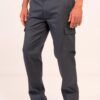 pantalón de trabajo elástico slim multibolsillos gris profesional