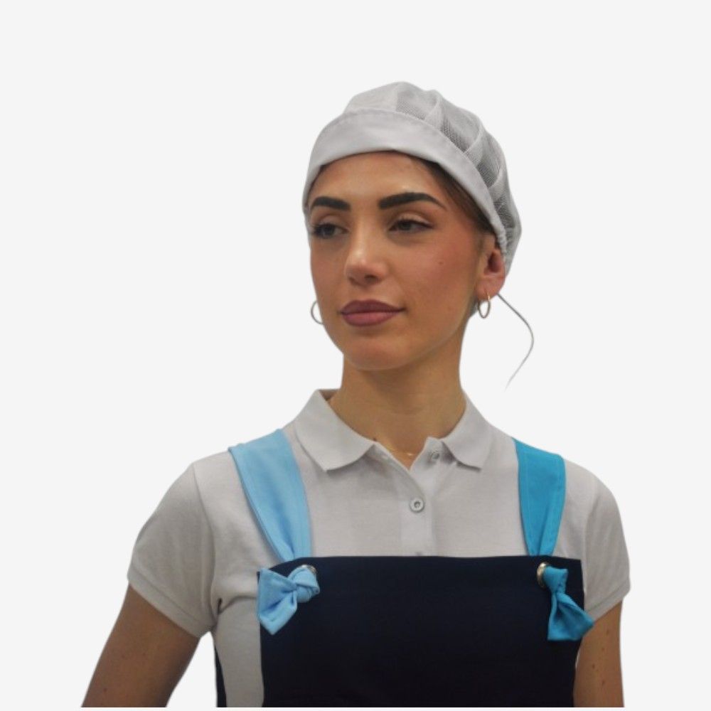 Casulla de trabajo multicolor con tirantes ajustables, bolsillos delanteros y detalles en contraste. Disponible en varios colores como azul celeste, beige, naranja y marrón. Ideal para cocina, limpieza o uso profesional.