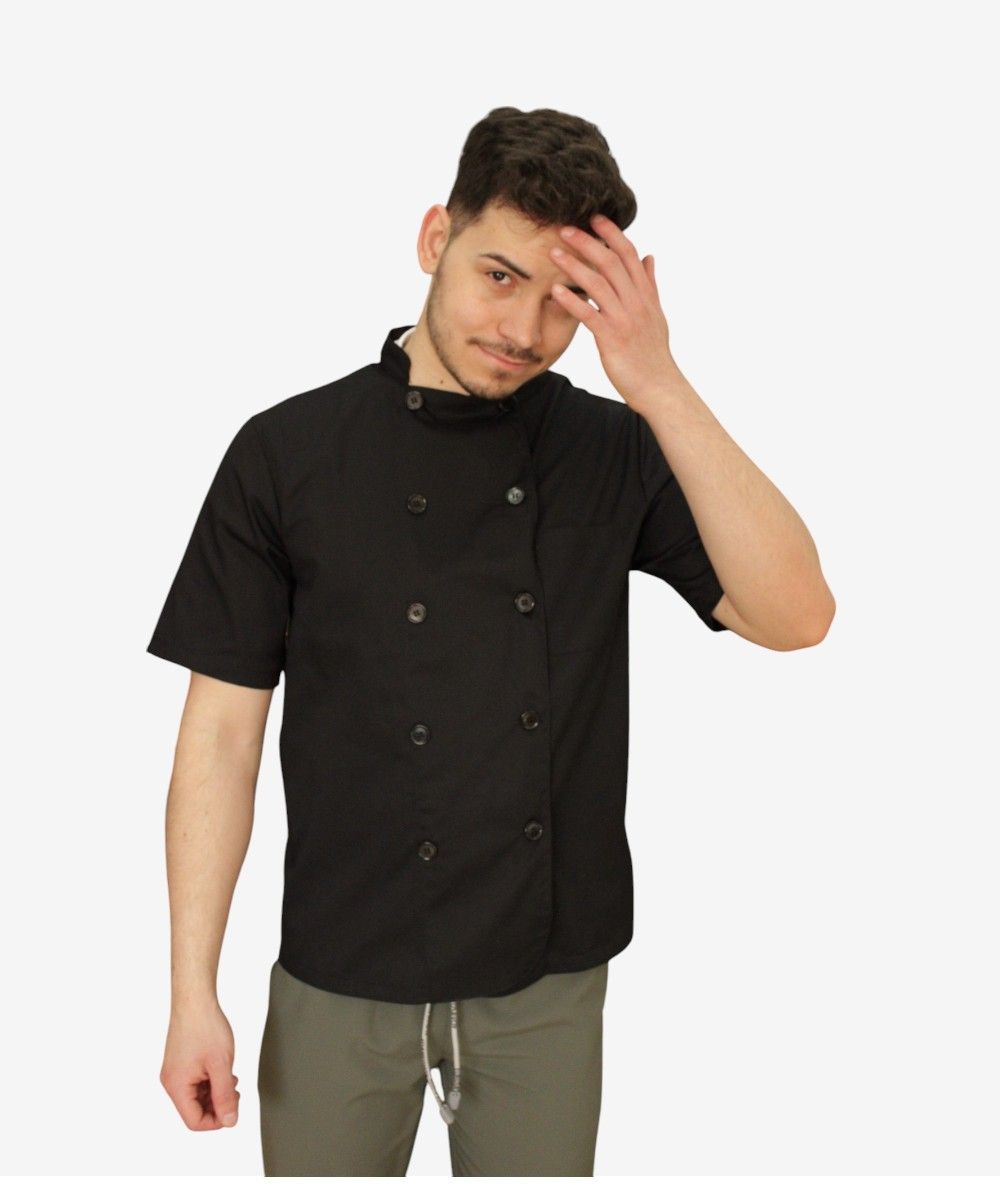 Chaqueta de Cocina Manga Corta color negro