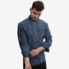 Chaqueta de cocina denim Uniforgran de manga larga, diseño moderno y resistente, ideal para chefs profesionales