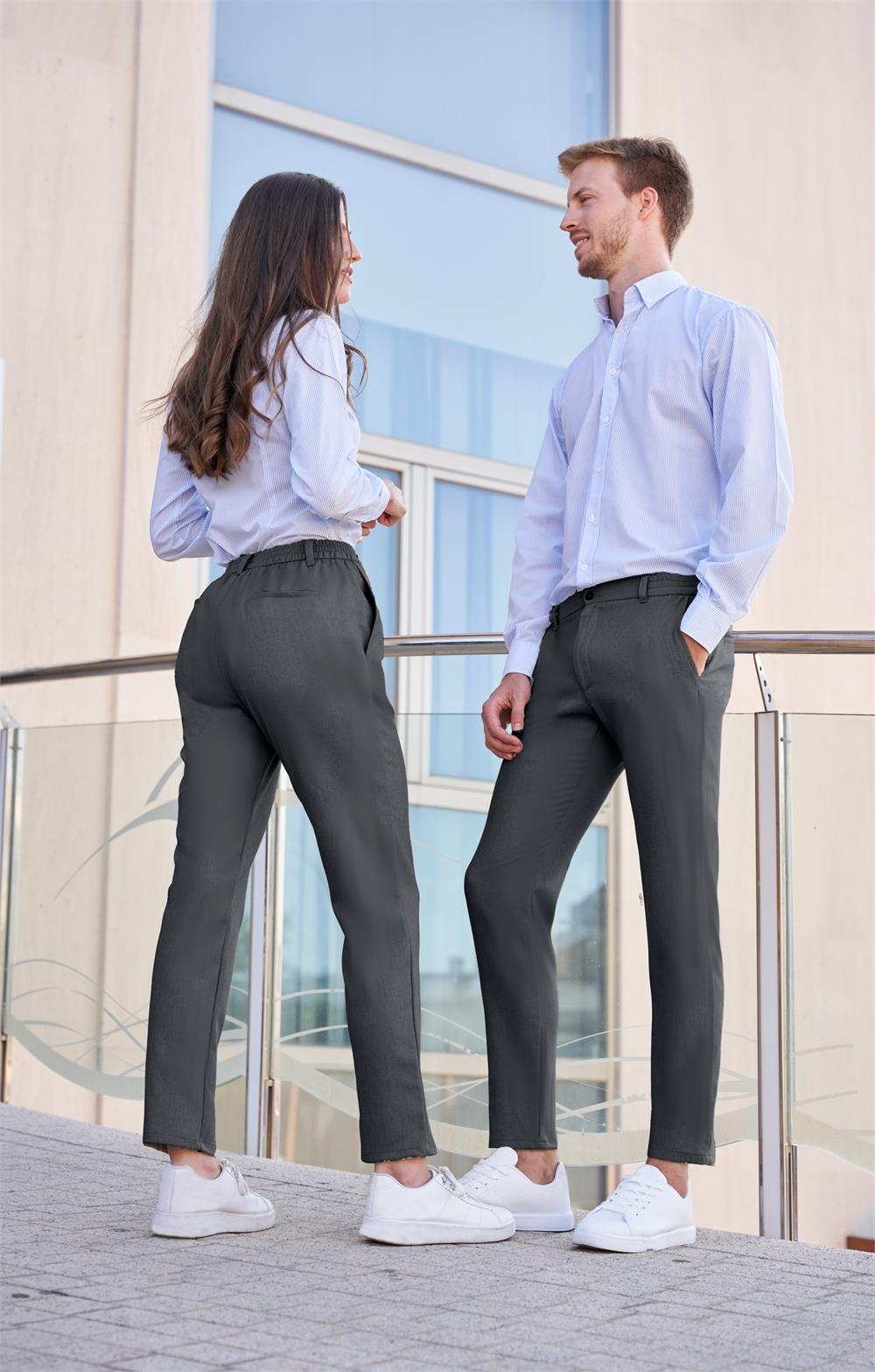 Pantalón laboral unisex COLOR gris marengo transpirable y ligero para trabajo, cómodo y resistente