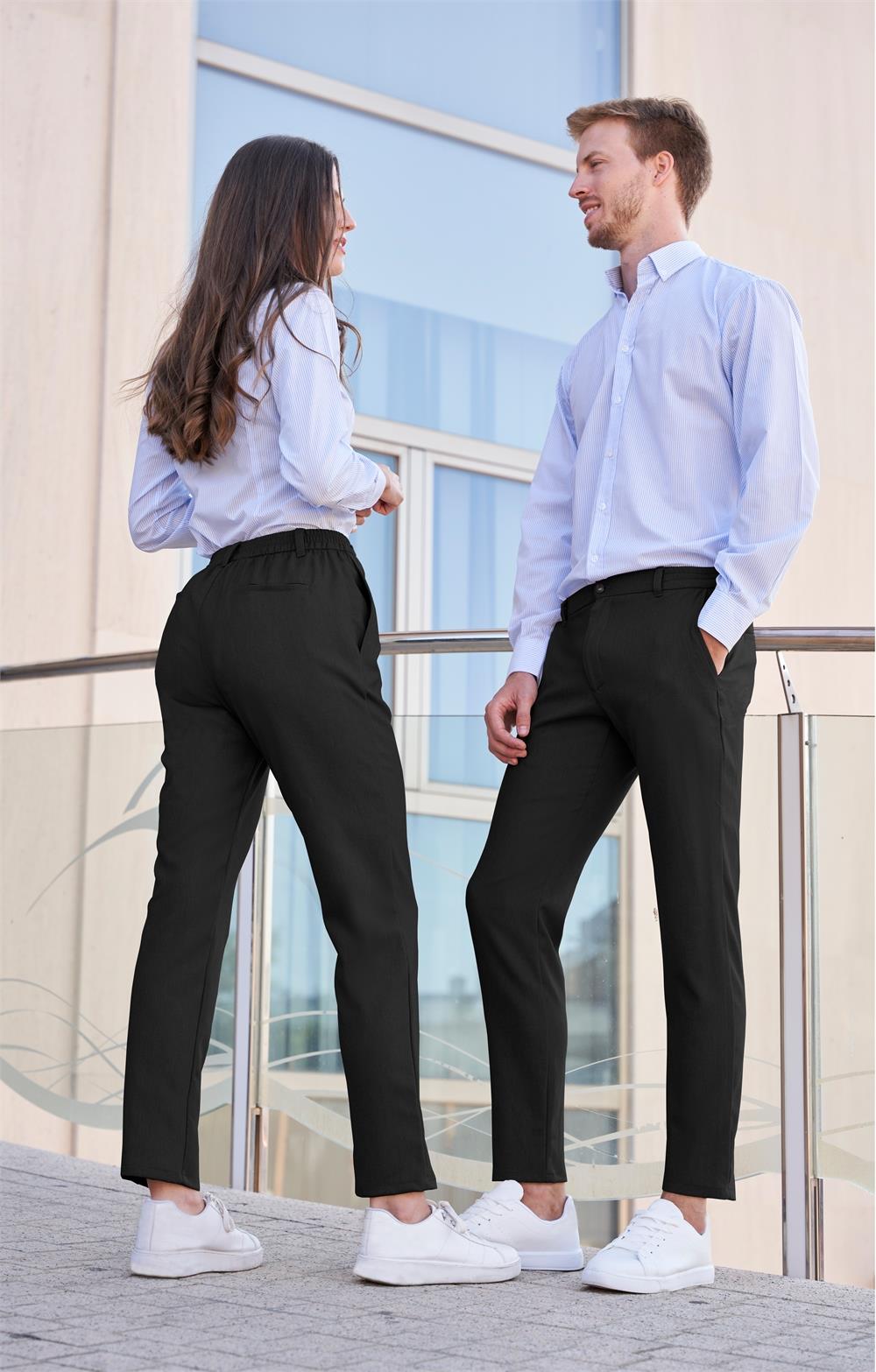 Pantalón laboral unisex COLOR negro transpirable y ligero para trabajo, cómodo y resistente