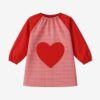 Babero Vichy Corazón Rojo personalizado con nombre bordado para colegio o guardería