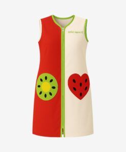Bata maestra con diseño de kiwi y fresa colorido
