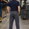 pantalón de trabajo elástico slim multibolsillos gris profesional