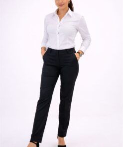 Pantalón de trabajo mujer azul marino elástico elegante cómodo uniforme profesional