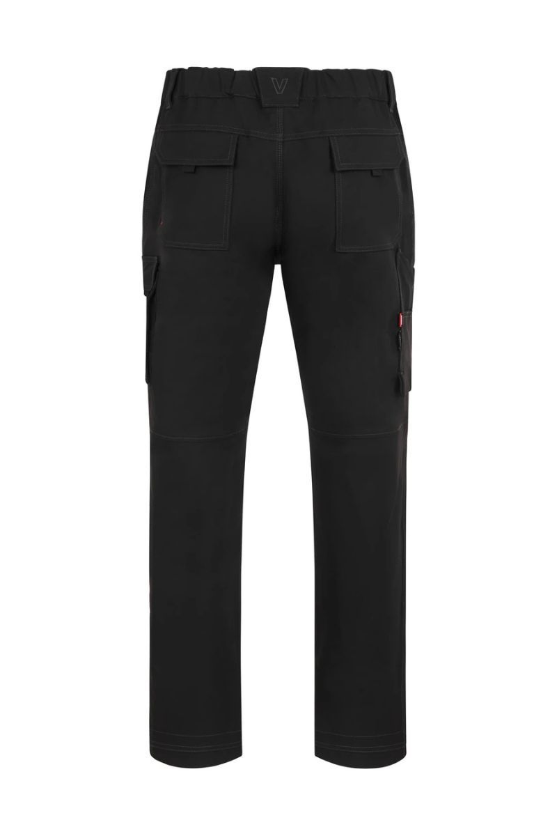 Pantalón de trabajo negro Velilla Arrow 4-Xtreme slim fit elástico en entorno profesional