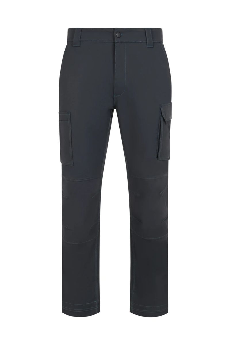 Pantalón de trabajo gris Velilla Arrow 4-Xtreme slim fit elástico en entorno profesional