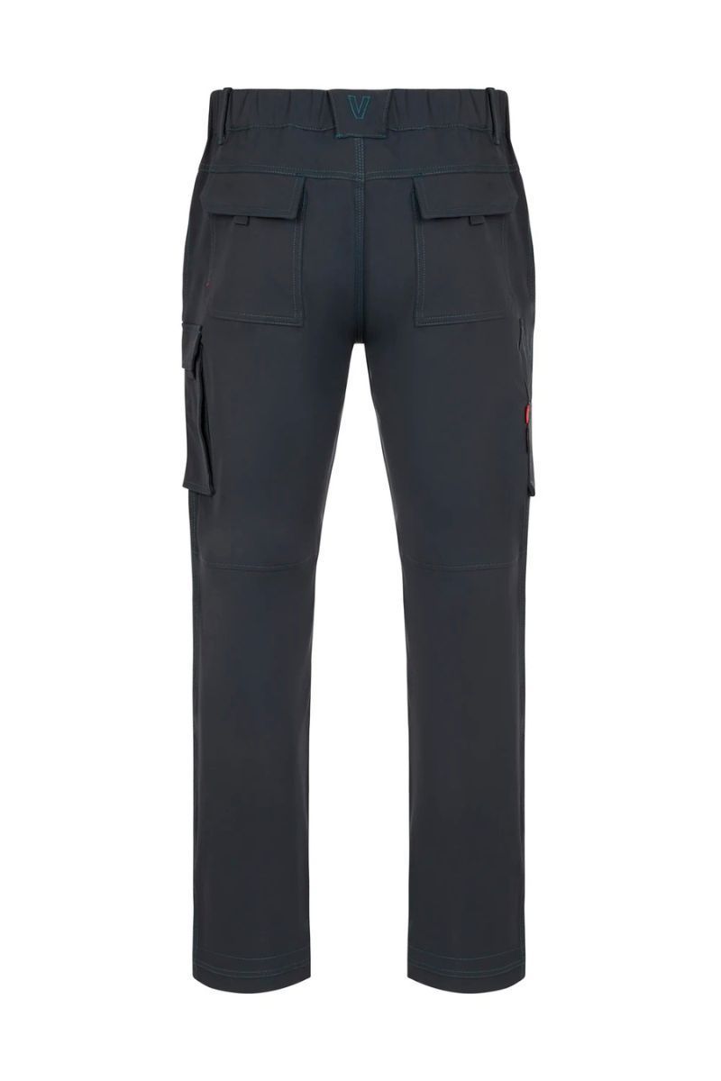 Pantalón de trabajo gris Velilla Arrow 4-Xtreme slim fit elástico en entorno profesional