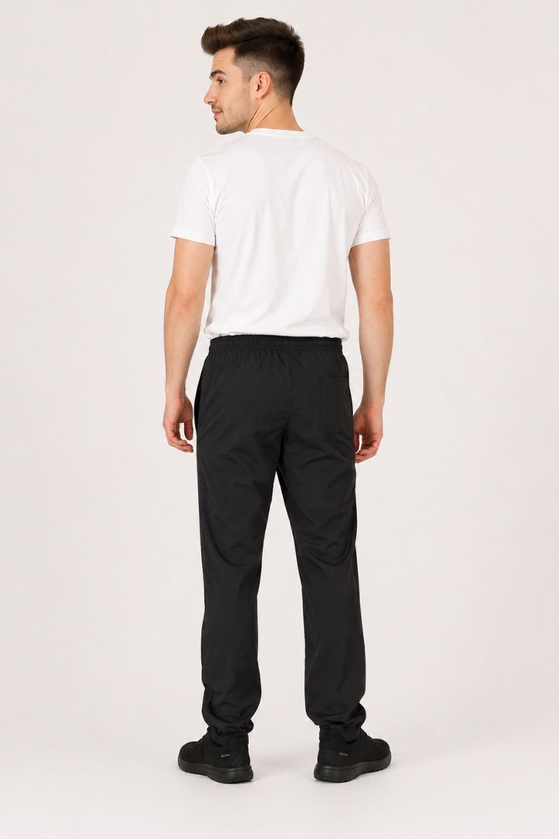 Pantalón microfibra corte recto negro unisex transpirable uniforme profesional