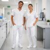 Pantalón ATS blanco unisex sanitario cómodo y resistente para profesionales