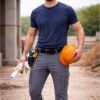 pantalon de trabajo gris stretch multibolsillos comodo y resistente