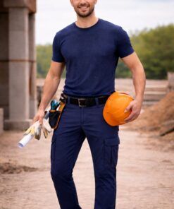 pantalon de trabajo azul marino stretch multibolsillos comodo y resisten