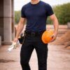 pantalon de trabajo negro stretch multibolsillos comodo y resistente
