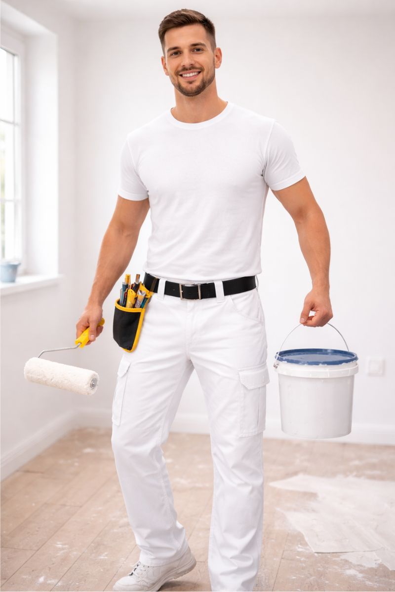 pantalon de trabajo blanco multibolsillos resistente y comodo para profesionales