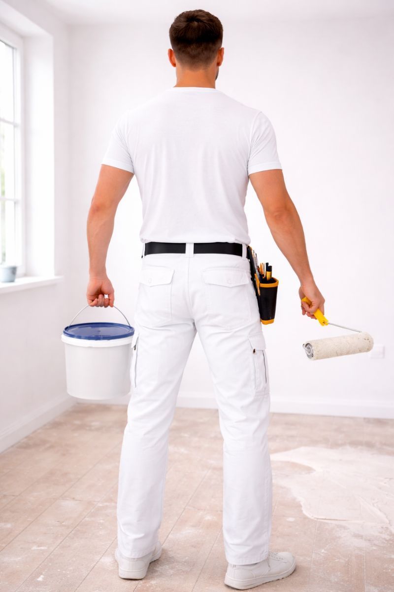pantalon de trabajo blanco multibolsillos resistente y comodo para profesionales