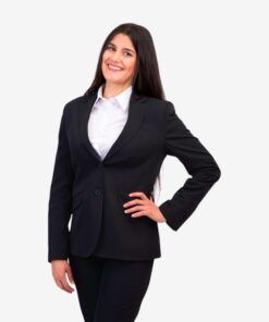 Americana poliéster con diseño profesional y tejido elástico