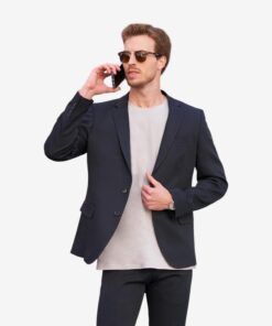 Americana poliéster elástico hombre con diseño moderno y tejido flexible