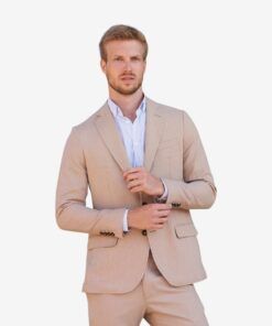 Americana de caballero biélastica con tejido flexible y diseño moderno