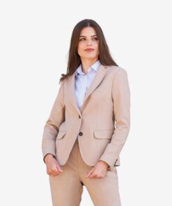 Americana de señora sin forrar con tejido elástico y diseño clásico