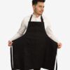 Delantal profesional de peto unisex color negro con bolsillo lateral y hebilla ajustable – Unifor Gran