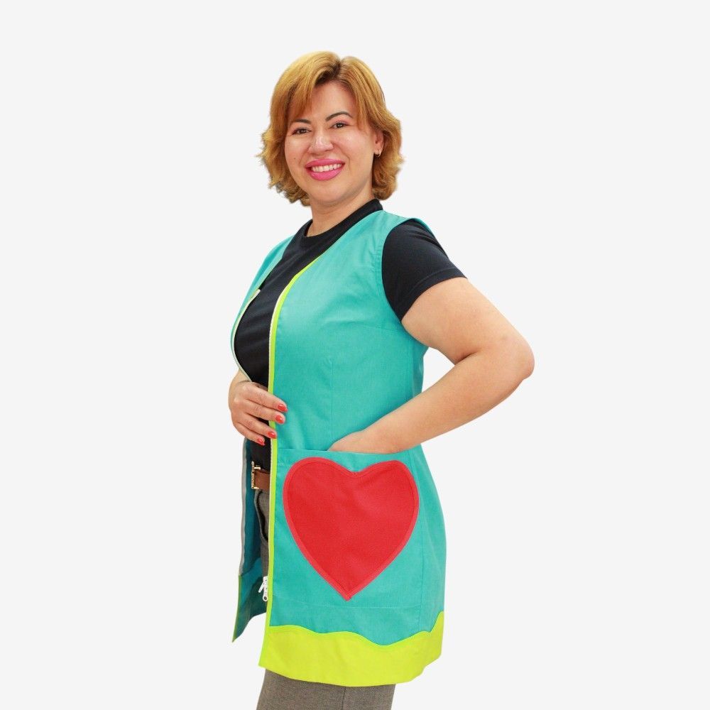 Bata Maestra Corazón y Lápices