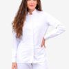 Casaca blanca de señora en microfibra, manga larga, modelo EUROSAVOY REF 114306COmaha