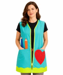 bata maestra corazon y lapices uniforme escolar personalizado