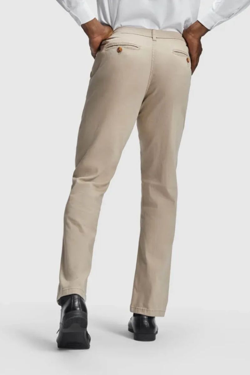 pantalón laboral hombre elástico resistente beige Roly Ritz uniforme trabajo hostelería