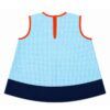 Babero infantil vichy azul con corazones de colores para guardería y colegio