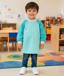 Babero unisex verde menta infantil para guardería y escuela infantil