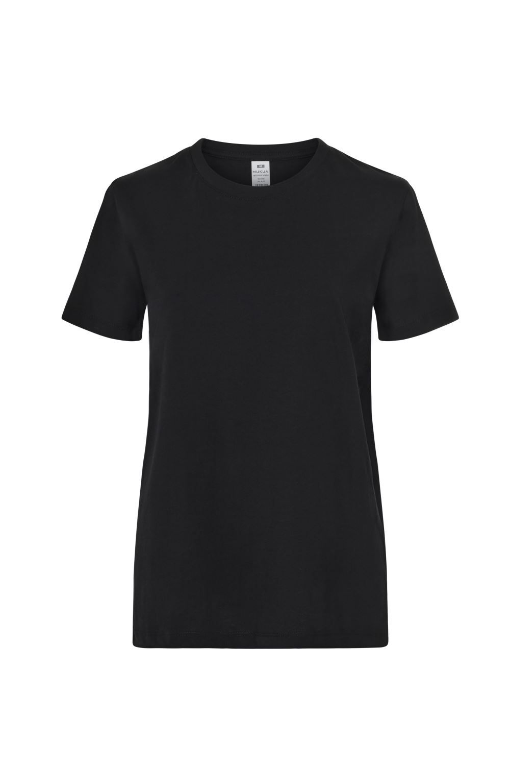 Camisetas básicas de manga corta para mujer modelo 155 de Mukua Velilla, disponibles en varios colores y tallas, fabricadas en algodón 100% transpirable, ideales para uso diario o laboral.