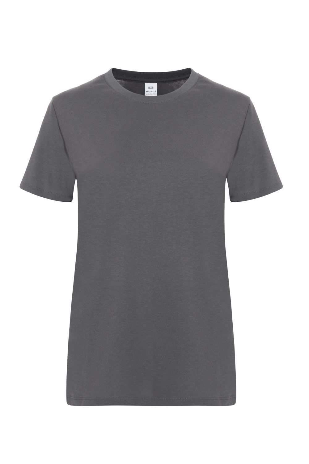 Camisetas básicas de manga corta para mujer modelo 155 de Mukua Velilla, disponibles en varios colores y tallas, fabricadas en algodón 100% transpirable, ideales para uso diario o laboral.