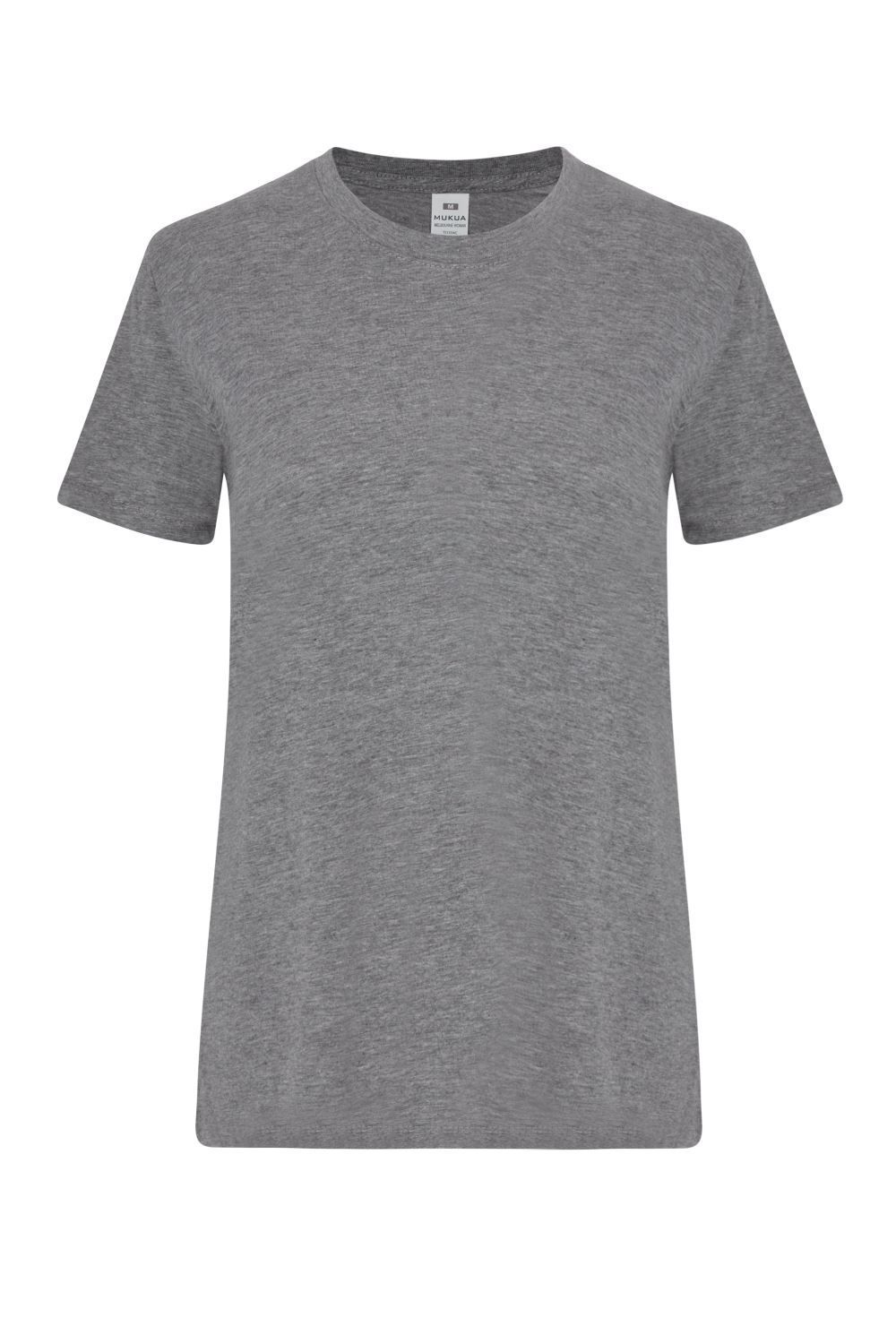 Camisetas básicas de manga corta para mujer modelo 155 de Mukua Velilla, disponibles en varios colores y tallas, fabricadas en algodón 100% transpirable, ideales para uso diario o laboral.