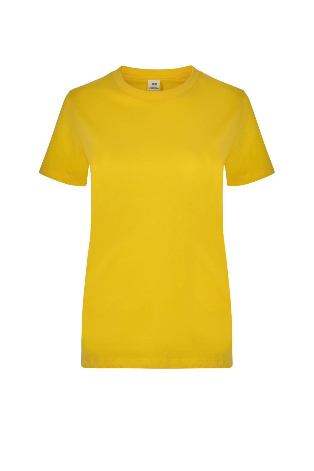 Camisetas básicas de manga corta para mujer modelo 155 de Mukua Velilla, disponibles en varios colores y tallas, fabricadas en algodón 100% transpirable, ideales para uso diario o laboral.