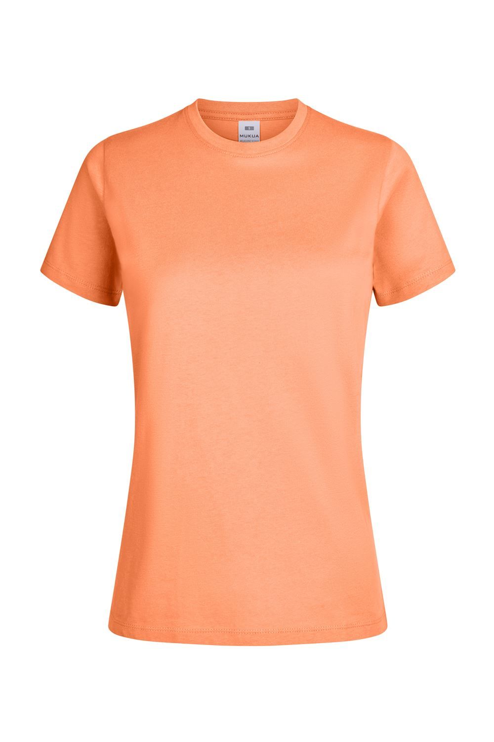 Camisetas básicas de manga corta para mujer modelo 155 de Mukua Velilla, disponibles en varios colores y tallas, fabricadas en algodón 100% transpirable, ideales para uso diario o laboral.