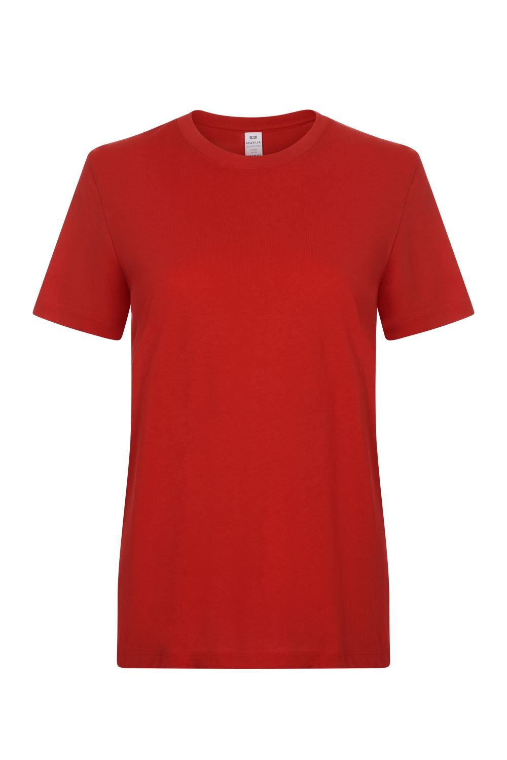 Camisetas básicas de manga corta para mujer modelo 155 de Mukua Velilla, disponibles en varios colores y tallas, fabricadas en algodón 100% transpirable, ideales para uso diario o laboral.