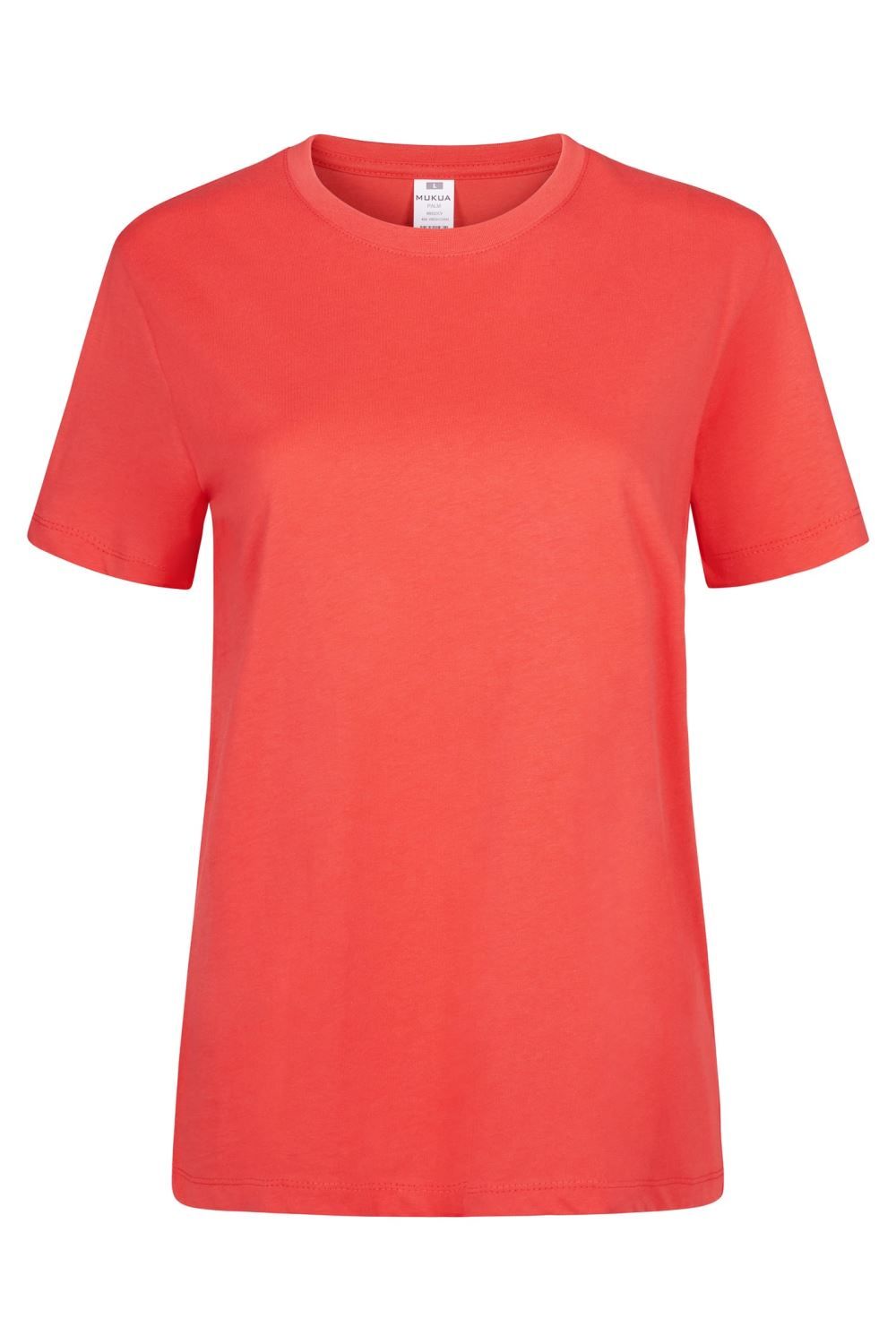 Camisetas básicas de manga corta para mujer modelo 155 de Mukua Velilla, disponibles en varios colores y tallas, fabricadas en algodón 100% transpirable, ideales para uso diario o laboral.