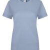 Camisetas básicas de manga corta para mujer modelo 155 de Mukua Velilla, disponibles en varios colores y tallas, fabricadas en algodón 100% transpirable, ideales para uso diario o laboral.