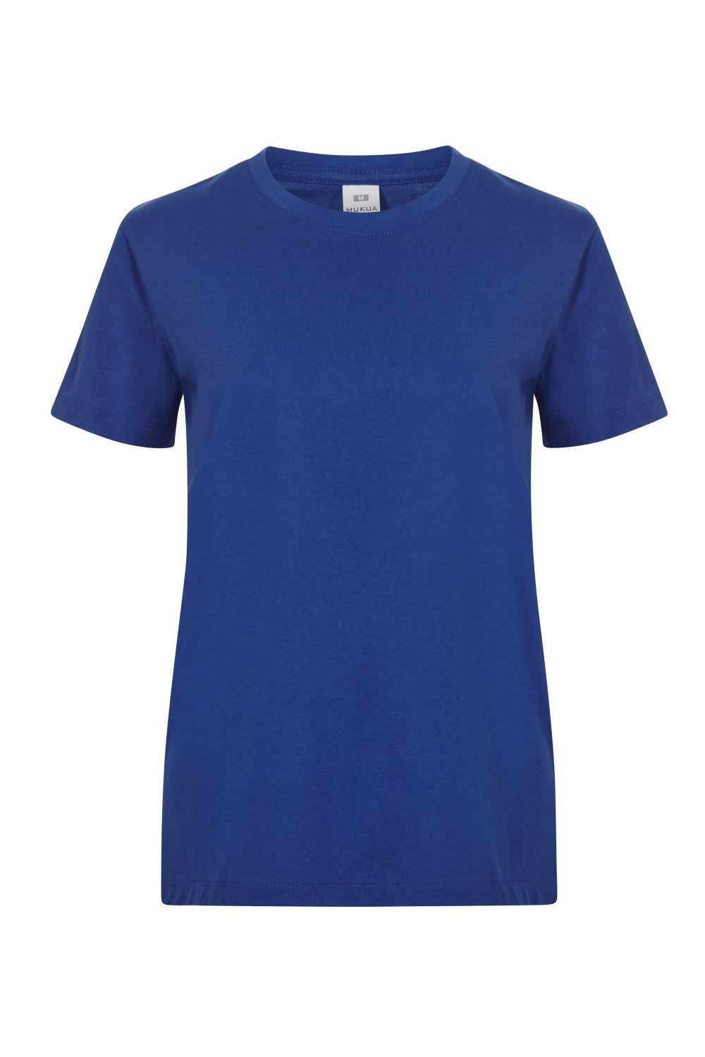 Camisetas básicas de manga corta para mujer modelo 155 de Mukua Velilla, disponibles en varios colores y tallas, fabricadas en algodón 100% transpirable, ideales para uso diario o laboral.