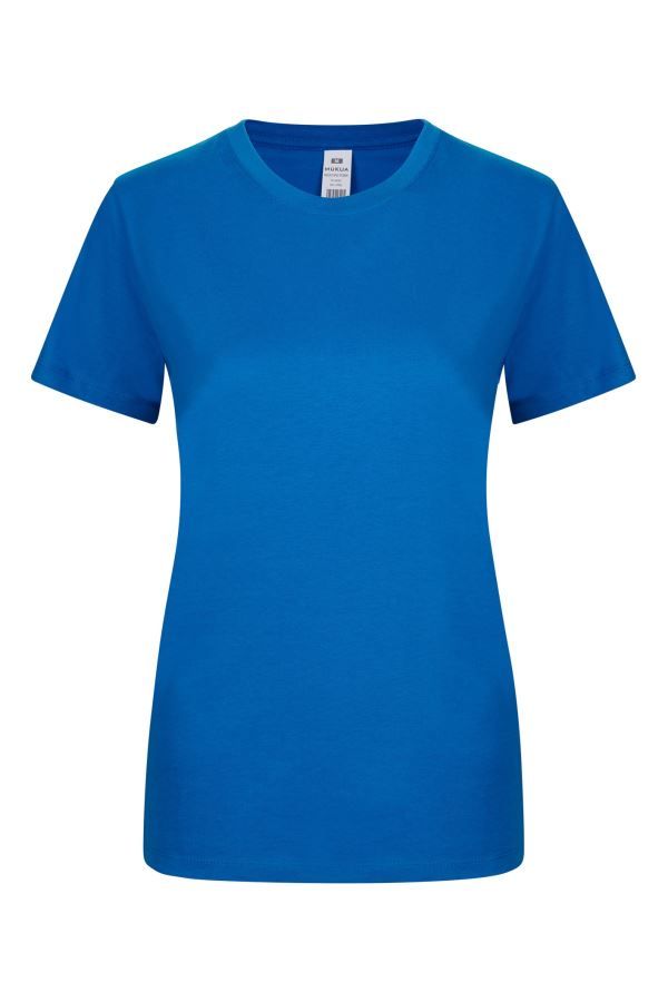 Camisetas básicas de manga corta para mujer modelo 155 de Mukua Velilla, disponibles en varios colores y tallas, fabricadas en algodón 100% transpirable, ideales para uso diario o laboral.