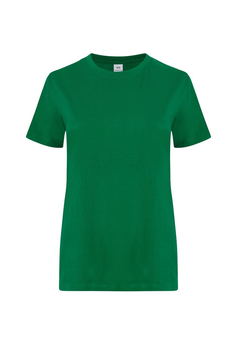 Camisetas básicas de manga corta para mujer modelo 155 de Mukua Velilla, disponibles en varios colores y tallas, fabricadas en algodón 100% transpirable, ideales para uso diario o laboral.