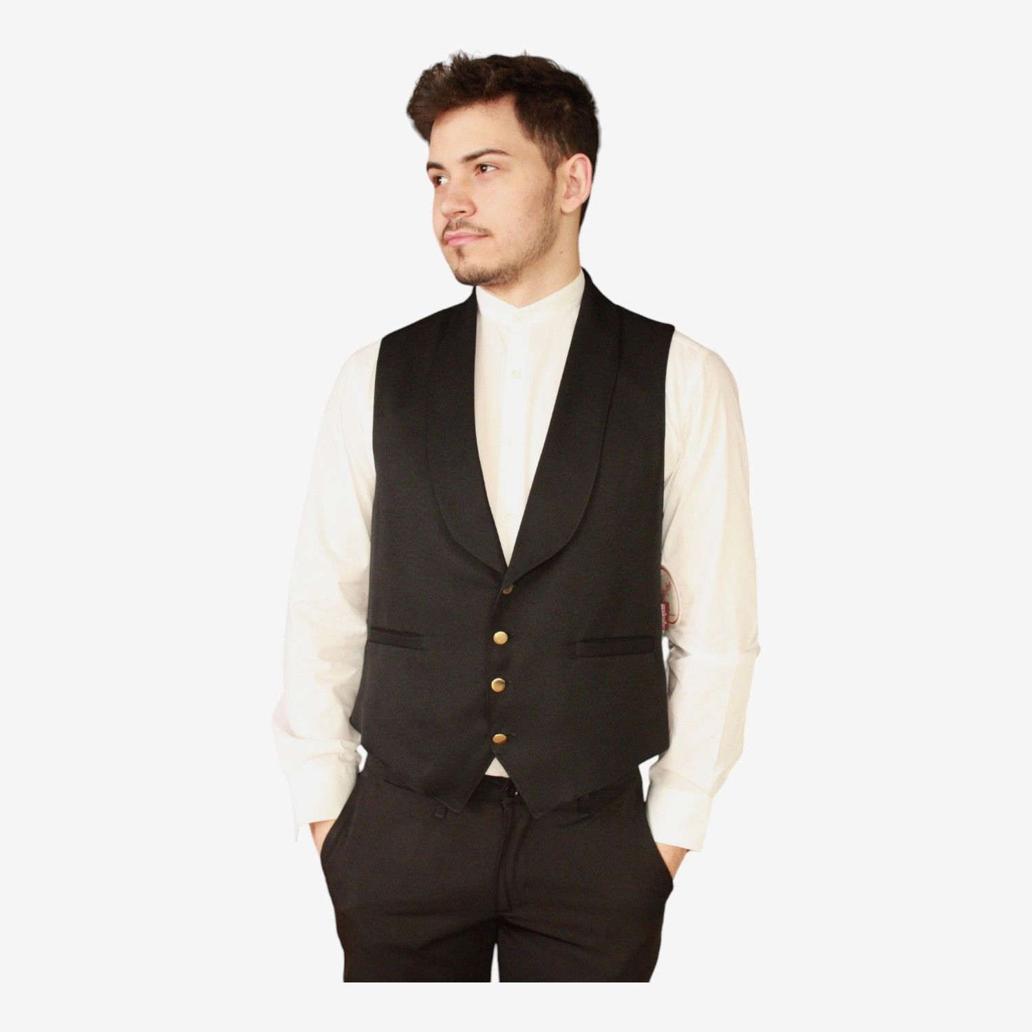 Chaleco cuello smoking con corte profesional y diseño clásico