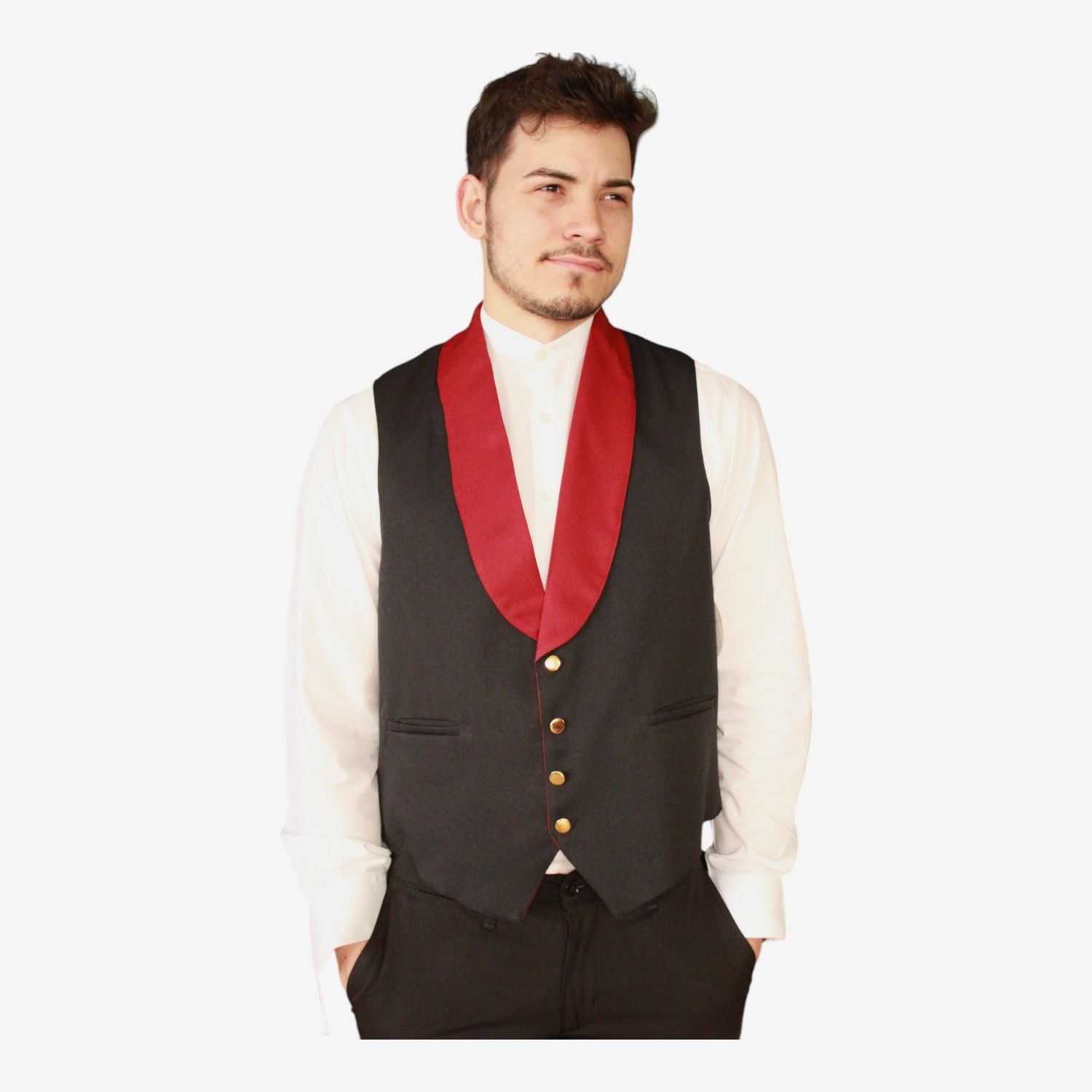Chaleco cuello smoking con corte profesional y diseño clásico