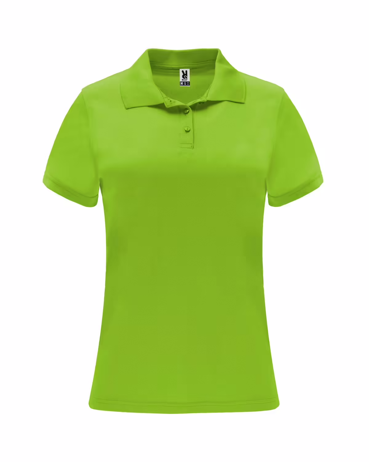 Polo Monzha Mujer en color lima flúor, ideal para uniforme profesional, cómodo y transpirable.