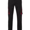 Pantalón de trabajo stretch multibolsillos bicolor en combinación Negro/Rojo, modelo Velilla 103024S